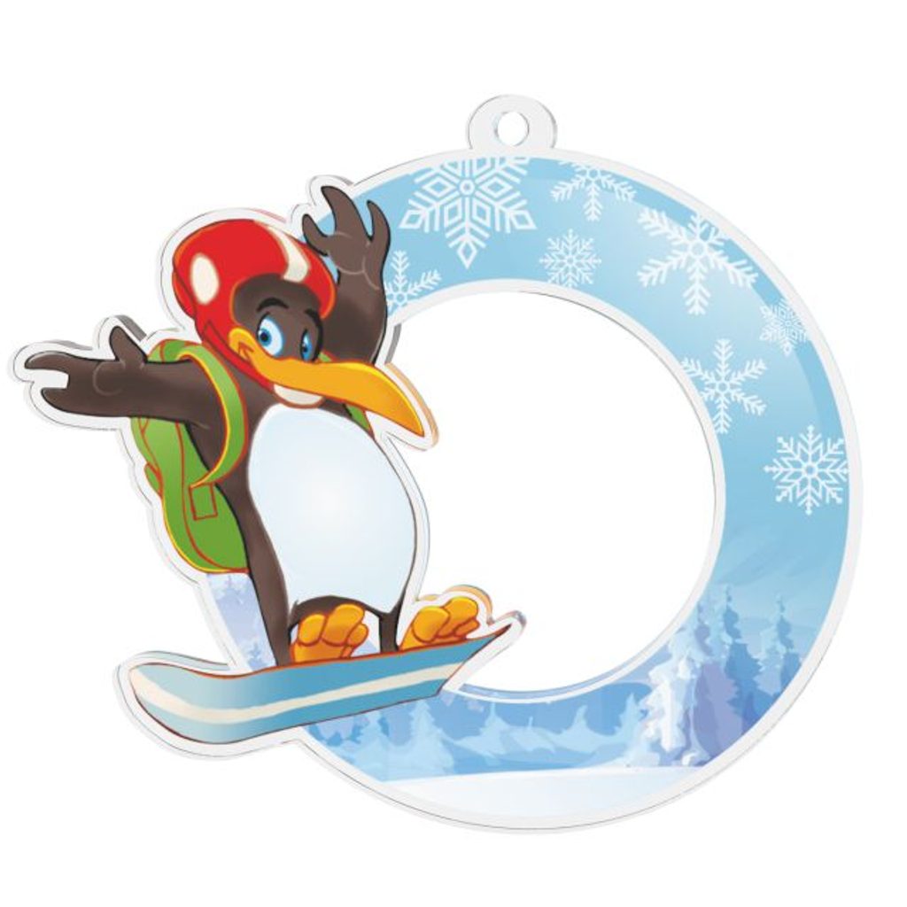 Akrylátová medaile MDAKM17 | Snowboard