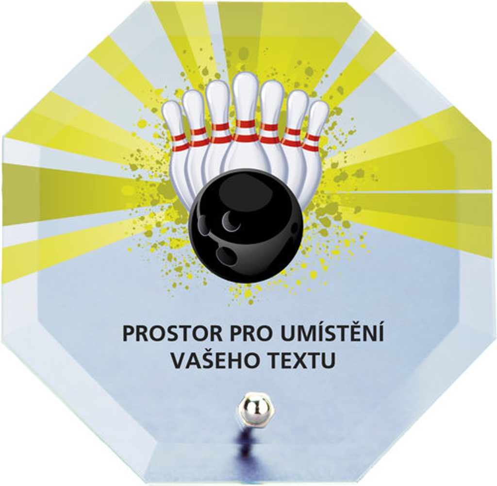 Skleněná trofej s potiskem CRP2M10 | Bowling