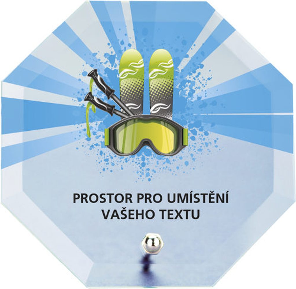 Skleněná trofej s potiskem CRP2M11 | Lyžování