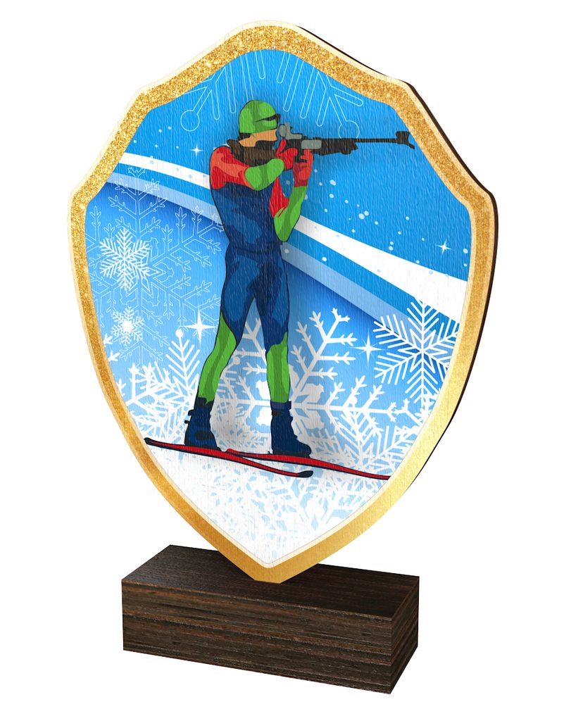 Dřevěná plaketa TFRW297 | Biatlon