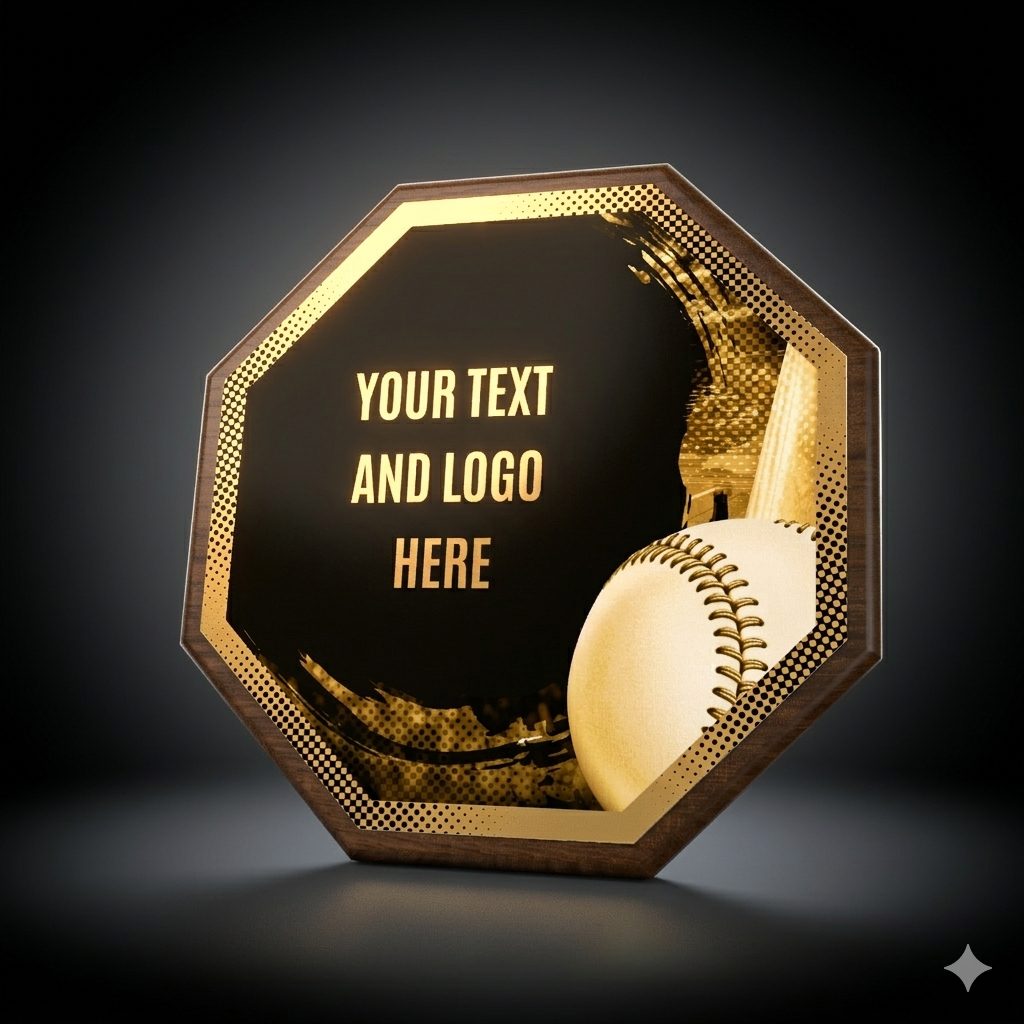 Dřevěná plaketa HEXM15 | Baseball