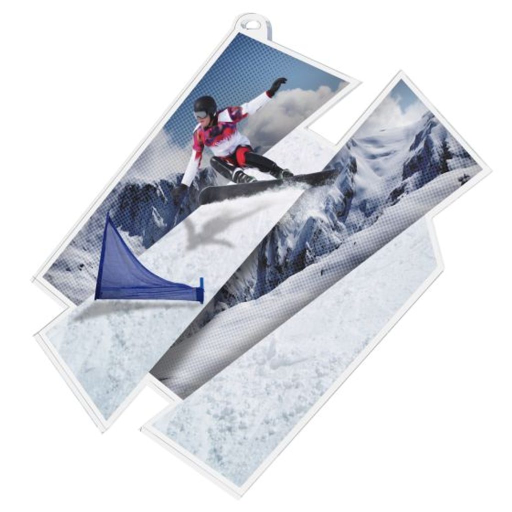 Akrylátová medaile MDAZ0011M52 | Snowboard
