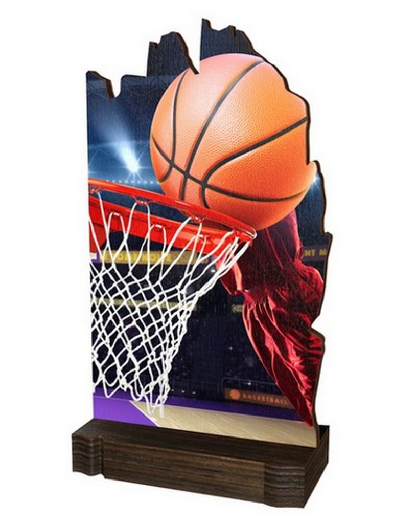 Dřevěná plaketa WPLA02M02 | Basketball